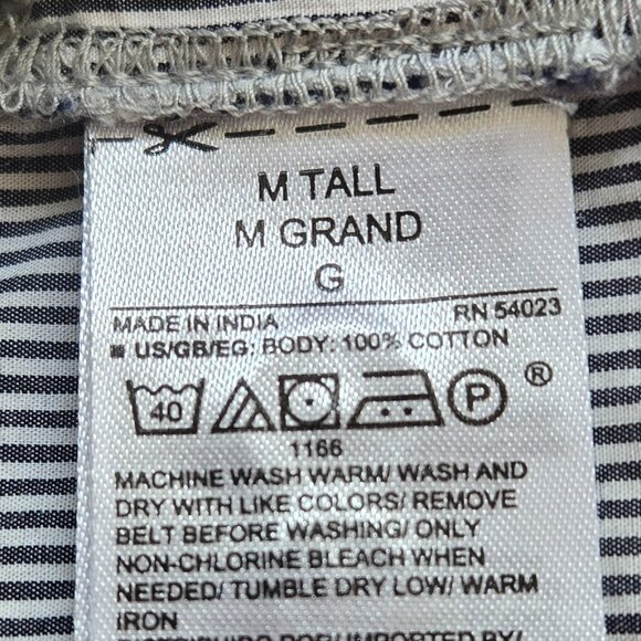 Gap Tall Gray & White Striped Button-Down Shirtdress M – Pockets, Band Collar - Picture 5 of 5